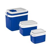 Combo 3 Caixa Térmica 32, 12, 5L Caixa Térmica Azul Soprano