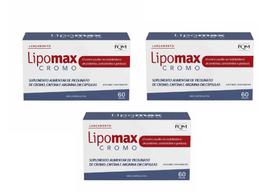 Combo 3 caixas Lipomax Cromo 60 Cápsulas - FQM