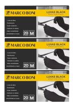 Combo 3 caixas luvas profissionais black m marco boni