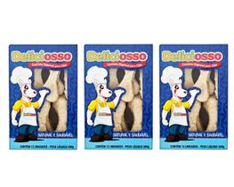 Combo 3 caixas Ossinho Para Cachorro Deliciosso Natural Moldado com 12 unidades 500g