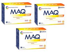 Combo 3 caixas Suplemento Vitamínico-Mineral Maq Derma com 30 Cápsulas