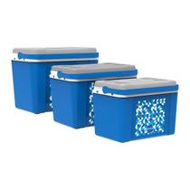 Combo 3 Caixas Térmicas 12l , 22l , 34 litros - Azul Color