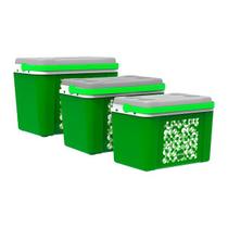 Combo 3 Caixas Térmicas 12l , 22l , 34 litros - Verde Color