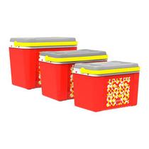 Combo 3 Caixas Térmicas 12l , 22l , 34 litros - Vermelho Color