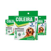 Combo 3 Coleira World Veterinária Dug's 17g Antipulgas para Cães - 56cm Combo 3 Coleira World Veterinária Dug's 17g Antipulgas para Cães - 56cm