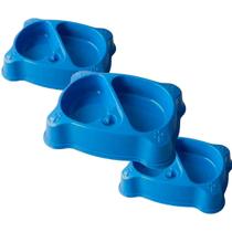 Combo 3 Comedouro Duplo Garrafa Adulto 1200mL Mypetone - Azul Combo 3 Comedouro Duplo Garrafa Adulto 1200mL Mypetone - Azul