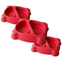 Combo 3 Comedouro Duplo Garrafa Adulto 1200mL Mypetone - Vermelho Combo 3 Comedouro Duplo Garrafa Adulto 1200mL Mypetone - Vermelho