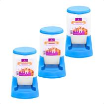 Combo 3 Comedouro Pratico Alvorada 3 Litros - Azul