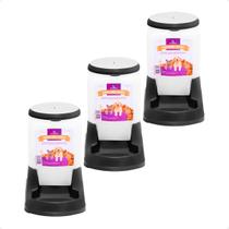 Combo 3 Comedouro Pratico Alvorada 3 Litros - Preto