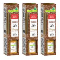 Combo 3 difusor de ambientes premium mogilândi cravo & canela 250ml