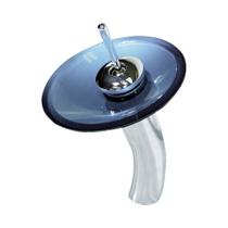 Combo 3 em 1 - Cuba de Vidro Oval 47cm Pisa + Torneira Ibiza + Válvula Beirute