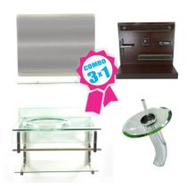 Combo 3 em 1 - Gabinete 70cm Turquia + Torneira Ibiza + Kit Banheiro Jerusalém