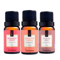 COMBO 3 ESSÊNCIAS FRUTAIS 10 ML VIA Aroma