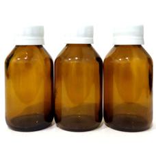 Combo 3 Frascos vidro Âmbar Marrom 30ml tampa e batoque