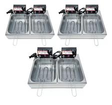 Combo 3 Fritadeira Elétrica 10 Litros Óleo 2 Cubas 220v