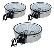 Combo 3 Fritadeira Elétrica Tacho Esmaltada 7 Litros Óleo