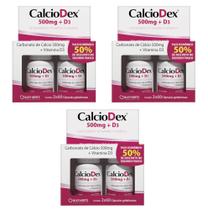 Combo 3 Kits Calciodex Cálcio 500MG + vitamina D3 (360 Cápsulas)