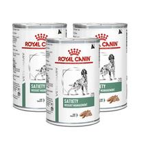 Combo 3 Latas Ração Úmida Royal Canin Canine Cães Adultos Satiety 410g