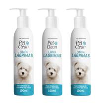 Combo 3 Limpa Lagrimas Pet Clean - 100ml
