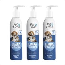 Combo 3 Limpa Orelha Pet Clean - 100g