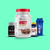 Combo 3 mix - morango absolut whey/creatina/bcaa/coqueteleira - ABSOLUT NUTRITION
