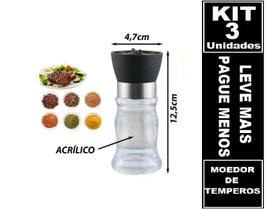 Combo 3 Moedores De Tempero Pimenta Sal Especiarias Gourmet