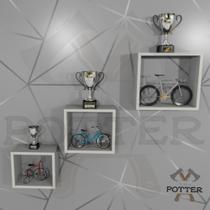 Combo 3 Nichos Decorativos de Parede 30x30 25x25 20x20 com kit instalação