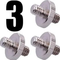 Combo 3 Parafusos Adaptador 1/4 1/4 Macho Suporte Celular no Ring Light Flash Universal Selfie Pedestal Tripé Estúdio