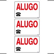 Combo 3 Placas De Sinalização Alugo 30x20 Ekomunike - P-14 F9e Combo 3 Placas De Sinalização Alugo 30x20 Ekomunike - P-14 F9e