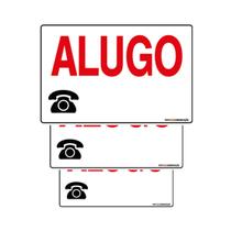 Combo 3 Placas De Sinalização Alugo 30x20 Qi Comunicação - P-14 Q1A