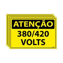 Combo 3 Placas De Sinalização Atenção 380 / 420 Volts 30x20 Ecom IA - SA16 F9e Combo 3 Placas De Sinalização Atenção 380 / 420 Volts 30x20 Ecom IA - SA16 F9e