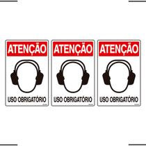 Combo 3 Placas De Sinalização Atenção Abafador Auricular Uso Obrigatório 20x30 Ekomunike - S-203 F9e Combo 3 Placas De Sinalização Atenção Abafador Auricular Uso Obrigatório 20x30 Ekomunike - S-203 F9e