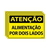 Combo 3 Placas De Sinalização Atenção Alimentação Por Dois Lados 30x20 Ecom IA - SA9 F9e Combo 3 Placas De Sinalização Atenção Alimentação Por Dois Lados 30x20 Ecom IA - SA9 F9e