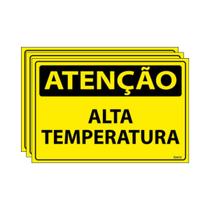 Combo 3 Placas De Sinalização Atenção Alta Temperatura 30x20 Ecom IA - SA67 F9e