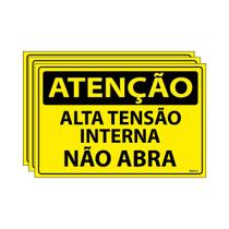 Combo 3 Placas De Sinalização Atenção Alta Tensão Interna Não Abra 30x20 Ecom IA - SA10 F9e Combo 3 Placas De Sinalização Atenção Alta Tensão Interna Não Abra 30x20 Ecom IA - SA10 F9e