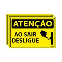 Combo 3 Placas De Sinalização Atenção Ao Sair Desligue 30x20 Ecom IA - SA41 F9e Combo 3 Placas De Sinalização Atenção Ao Sair Desligue 30x20 Ecom IA - SA41 F9e
