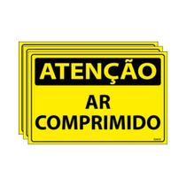 Combo 3 Placas De Sinalização Atenção Ar Comprimido 30x20 Ecom IA - SA51 F9e
