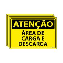Combo 3 Placas De Sinalização Atenção Área De Carga E Descarga 30x20 Ecom IA - SA68 F9e