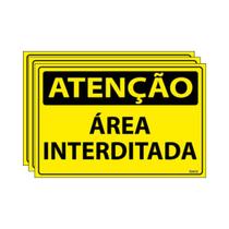 Combo 3 Placas De Sinalização Atenção Área Interditada 30x20 Ecom IA - SA45 F9e Combo 3 Placas De Sinalização Atenção Área Interditada 30x20 Ecom IA - SA45 F9e