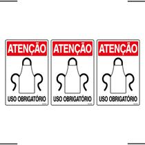Combo 3 Placas De Sinalização Atenção Avental Uso Obrigatório 20x30 Ekomunike - S-207/1 F9e Combo 3 Placas De Sinalização Atenção Avental Uso Obrigatório 20x30 Ekomunike - S-207/1 F9e