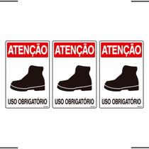 Combo 3 Placas De Sinalização Atenção Bota Uso Obrigatório 20x30 Ekomunike - S-204 F9e Combo 3 Placas De Sinalização Atenção Bota Uso Obrigatório 20x30 Ekomunike - S-204 F9e