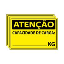 Combo 3 Placas De Sinalização Atenção Capacidade De Carga 30x20 Ecom IA - SA77 F9e