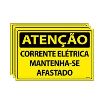 Combo 3 Placas De Sinalização Atenção Corrente Elétrica Mantenha-se Afastado 30x20 Ecom IA - SA18 F9e Combo 3 Placas De Sinalização Atenção Corrente Elétrica Mantenha-se Afastado 30x20 Ecom IA - SA18 F9e