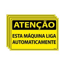 Combo 3 Placas De Sinalização Atenção Esta Máquina Liga Automaticamente 30x20 Ecom IA - SA8 F9e Combo 3 Placas De Sinalização Atenção Esta Máquina Liga Automaticamente 30x20 Ecom IA - SA8 F9e