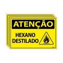 Combo 3 Placas De Sinalização Atenção Hexano Destilado 30x20 Ecom IA - SA76 F9e Combo 3 Placas De Sinalização Atenção Hexano Destilado 30x20 Ecom IA - SA76 F9e