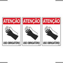 Combo 3 Placas De Sinalização Atenção Luva Uso Obrigatório 20x30 Ekomunike - S-206 F9e Combo 3 Placas De Sinalização Atenção Luva Uso Obrigatório 20x30 Ekomunike - S-206 F9e