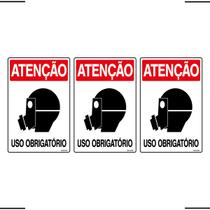 Combo 3 Placas De Sinalização Atenção Máscara Uso Obrigatório 20x30 Ekomunike - S-201 F9e Combo 3 Placas De Sinalização Atenção Máscara Uso Obrigatório 20x30 Ekomunike - S-201 F9e