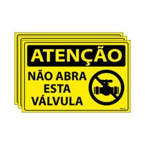 Combo 3 Placas De Sinalização Atenção Não Abra Esta Válvula 30x20 Ecom IA - SA79 F9e Combo 3 Placas De Sinalização Atenção Não Abra Esta Válvula 30x20 Ecom IA - SA79 F9e