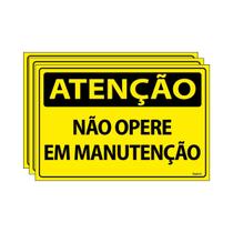 Combo 3 Placas De Sinalização Atenção Não Opere Em Manutenção 30x20 Ecom IA - SA5 F9e