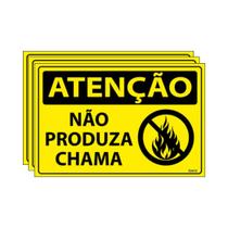 Combo 3 Placas De Sinalização Atenção Não Produza Chama 30x20 Ecom IA - SA72 F9e Combo 3 Placas De Sinalização Atenção Não Produza Chama 30x20 Ecom IA - SA72 F9e